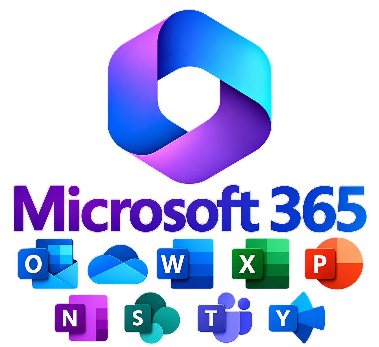 Microsoft 365 and Office software applications including Word, Excel, PowerPoint and Outlook