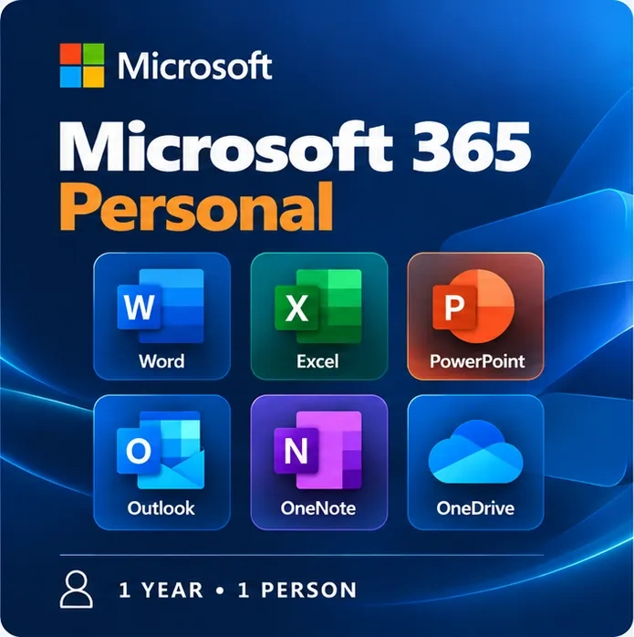 Microsoft 365 Personal 1-year licence for one person