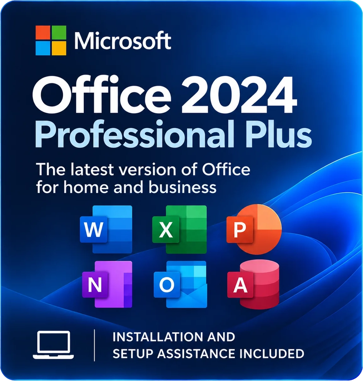 Microsoft Office 2024 Professional Plus with installation and setup assistance from PC Help 50+