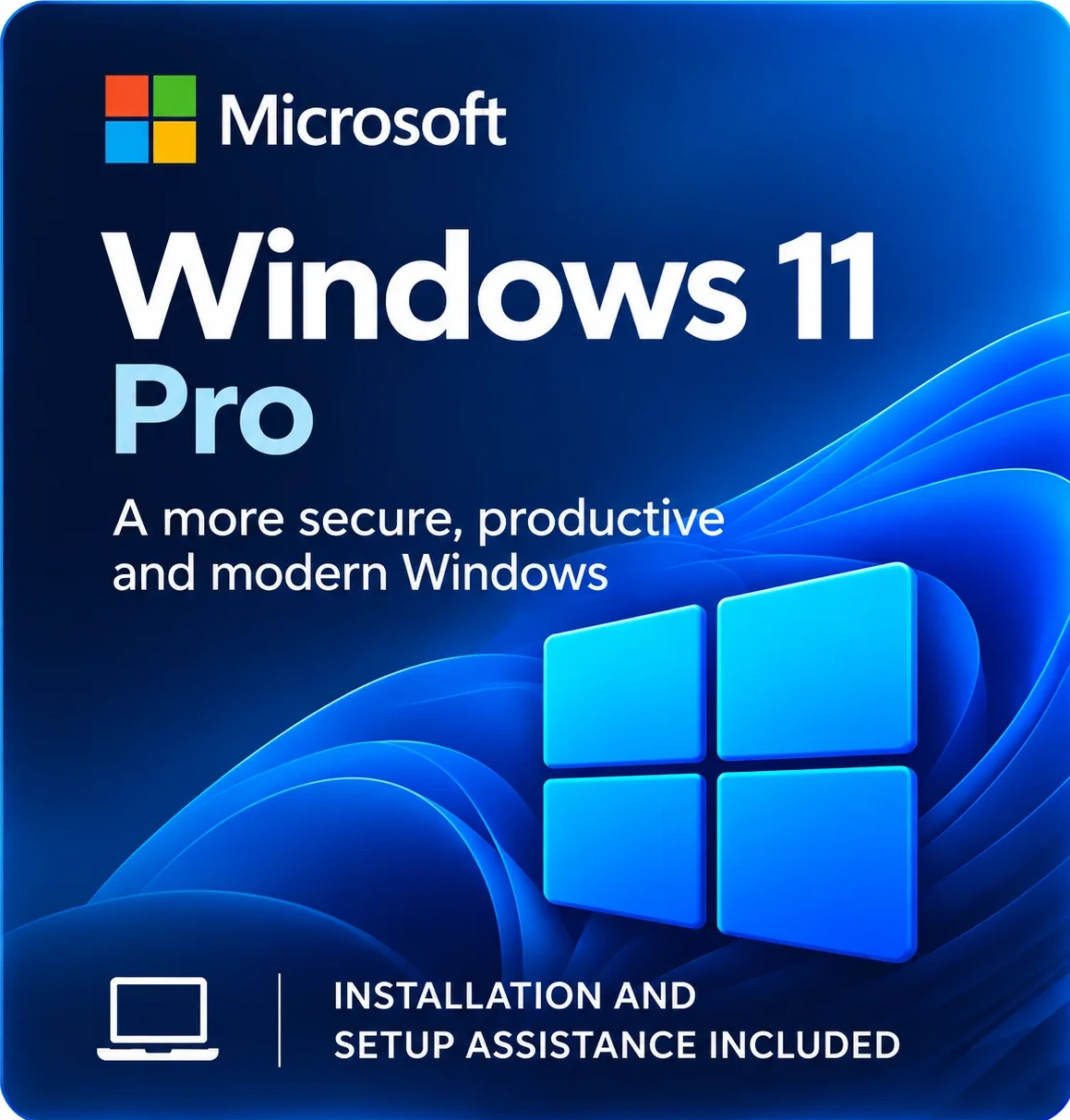 Windows 11 Pro software with installation and setup assistance from PC Help 50+